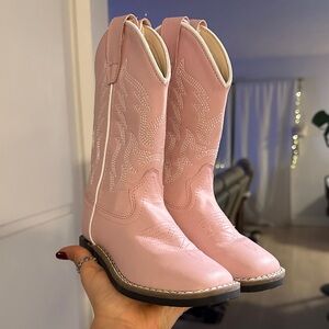 Old West Pink and Cream Cowboy Boots